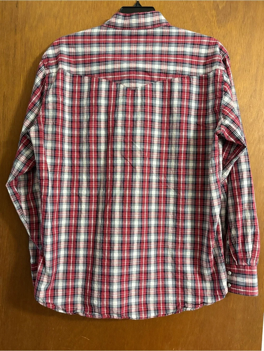 Red Ranch Long Sleeve Plaid Pearl Snap Western Shirt XL